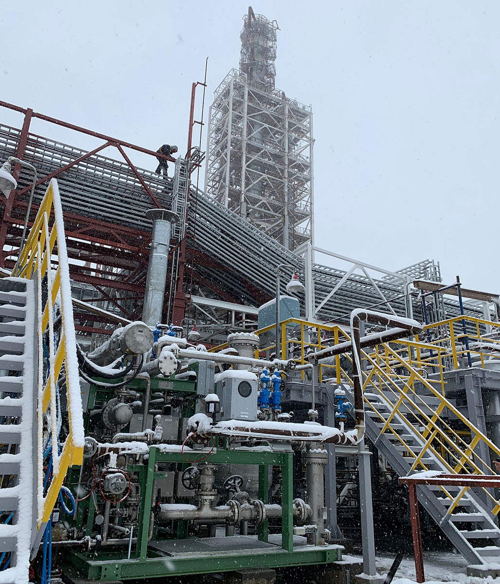 Установка адсорбционной осушки балансового газа